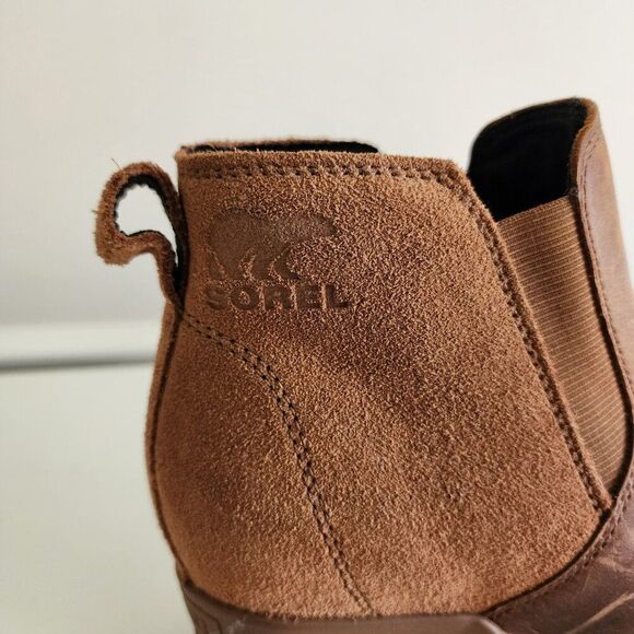 SOREL Evie II Chelsea Boot | Size 6 | Wedge Heel Grip Sole Suede Brown LIKE NEW - Picture 5 of 9